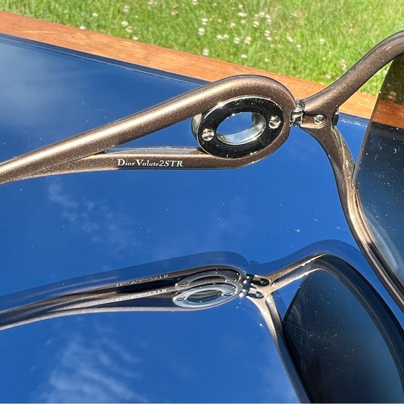 NWT Christian Dior Volute 2 STR Sunglasses 🤎Bronze with Rhinestone Temples 💎🤎 - Picture 8 of 16